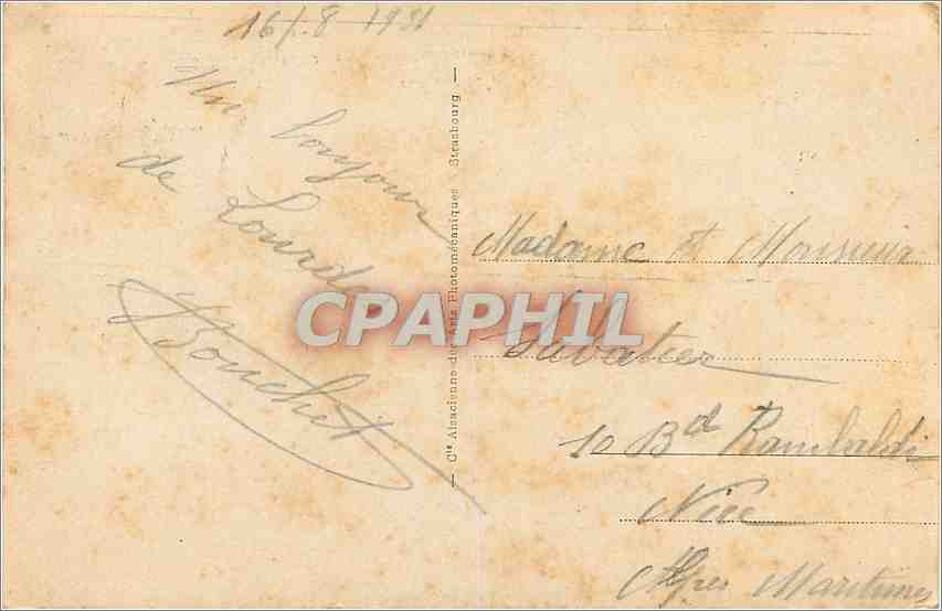 CPA Lourdes Le Funiculaire du Pic du Jer Gare Inferieure  — Verso