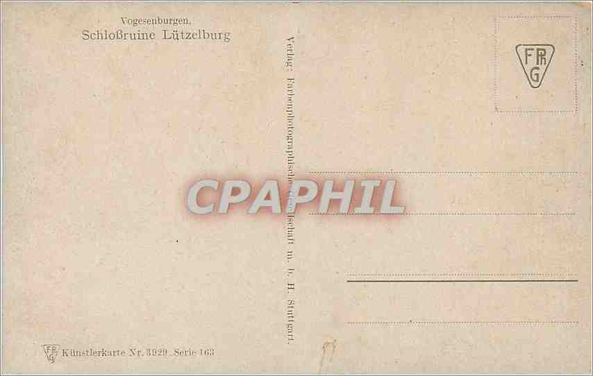 CPA Vogesenburgen Schlossruine Lutzelburg  — Back