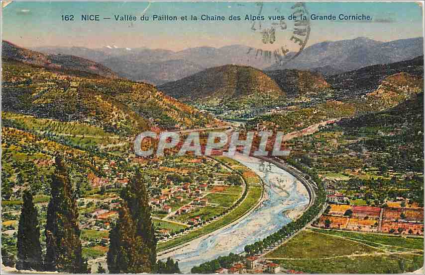 CPA Nice Vallee du Paillon et la Chaine des Alpes vues de la Grande Corniche 