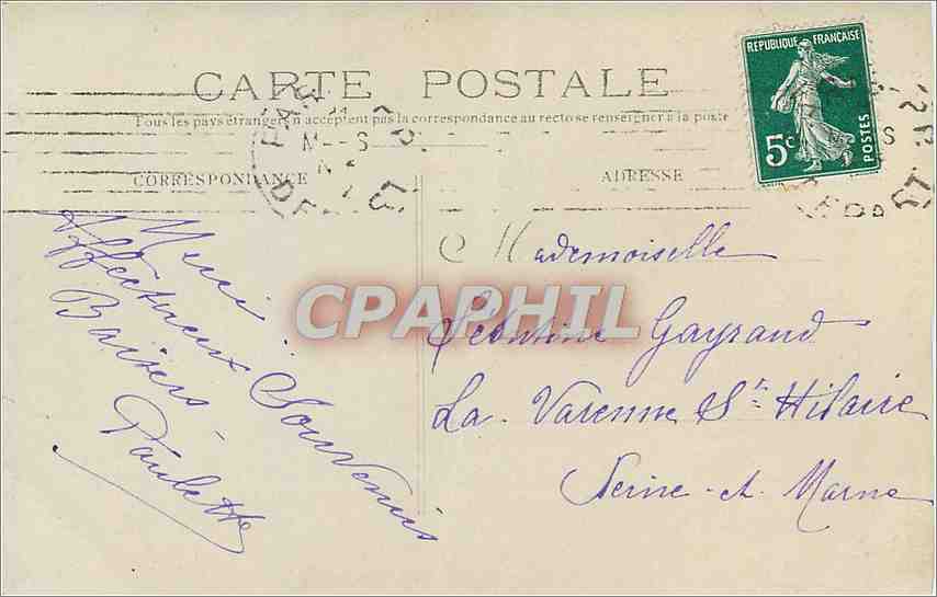 CPA Greuze La Cruche Cassee  — Rückseite