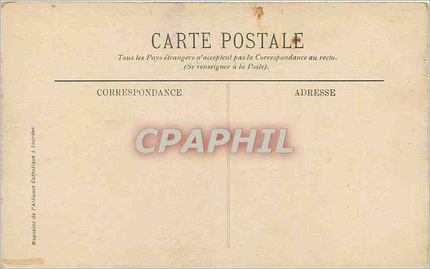 CPA Lourdes Le Poste des Brancardiers  — Verso