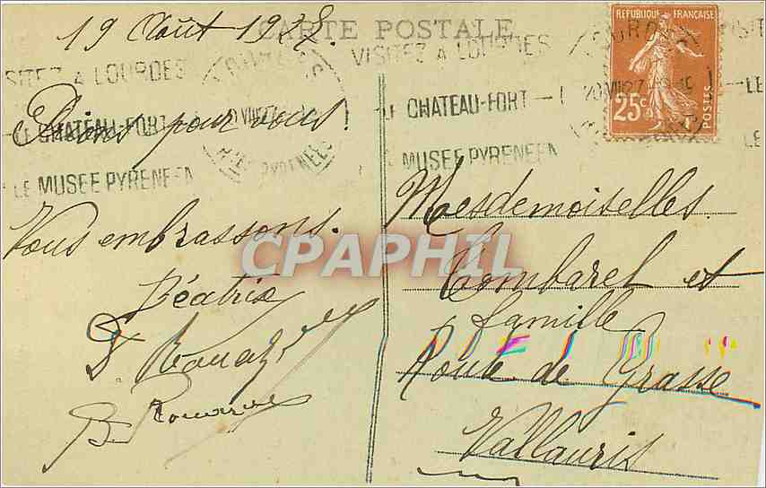 CPA Lourdes Apparition de la Vierge a Bernadette  — Verso