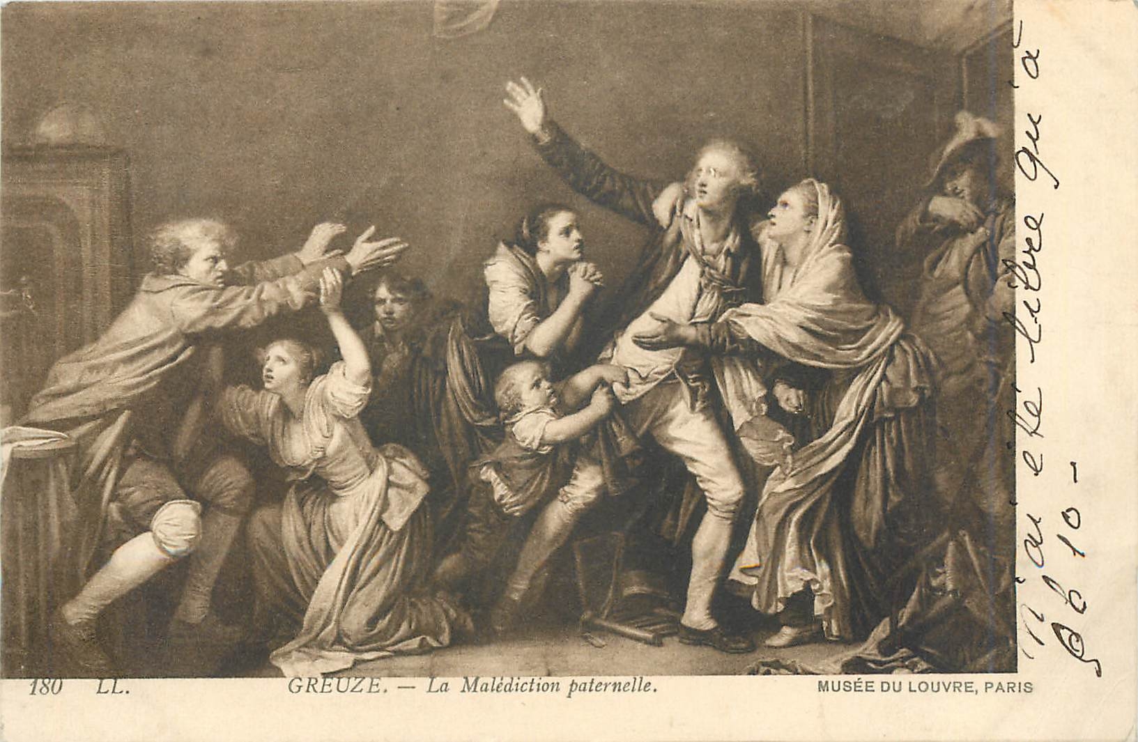 CPA Greuze La Malediction Paternelle Musee du Louvre Paris 