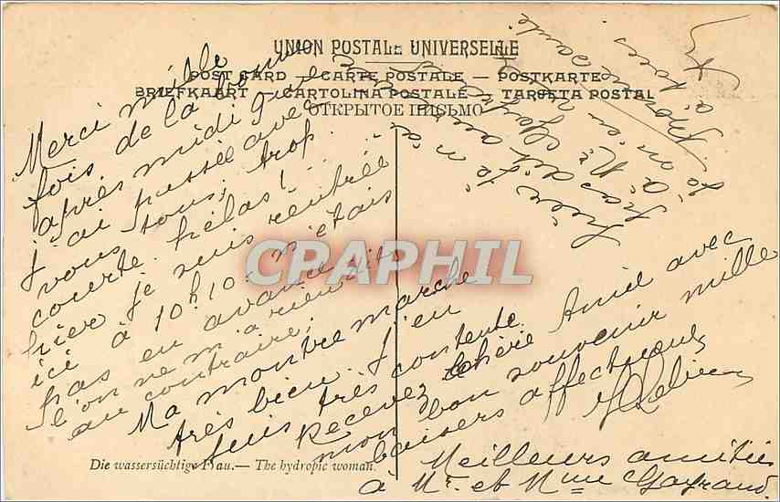 CPA Dow Gerard La Femme bydropique  — Back