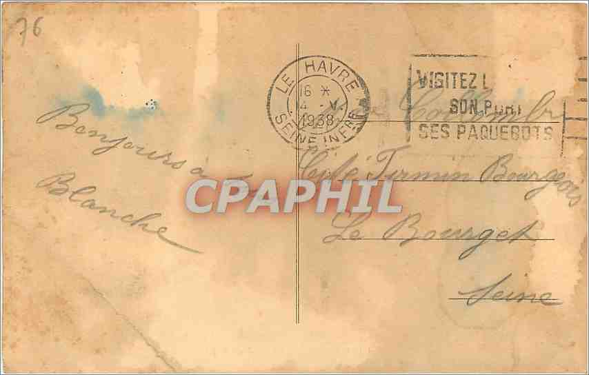 CPA Le Havre L'Hotel de Ville  — Verso
