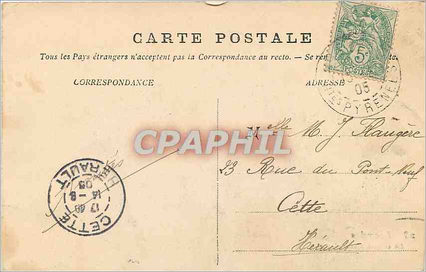 CPA Lourdes La Grotte Miraculeuse  — Verso