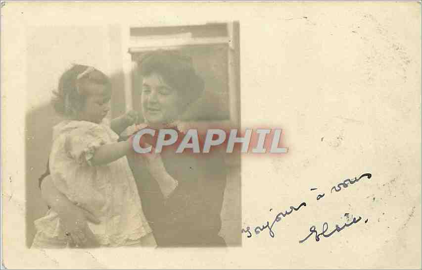 CARTE PHOTO Femme Enfant