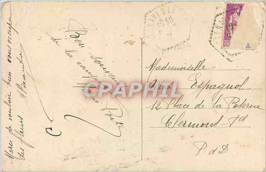 CPA Gorges de Chouvigny La Sioule et le Rocher Armand  — Rückseite