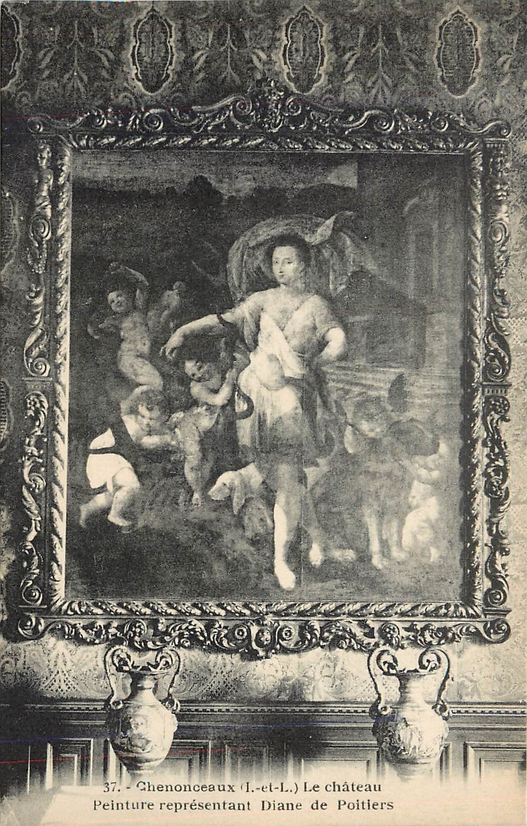 CPA Chenonceaux L et L Le Chateau Peinture representant Diane de Poitiers 