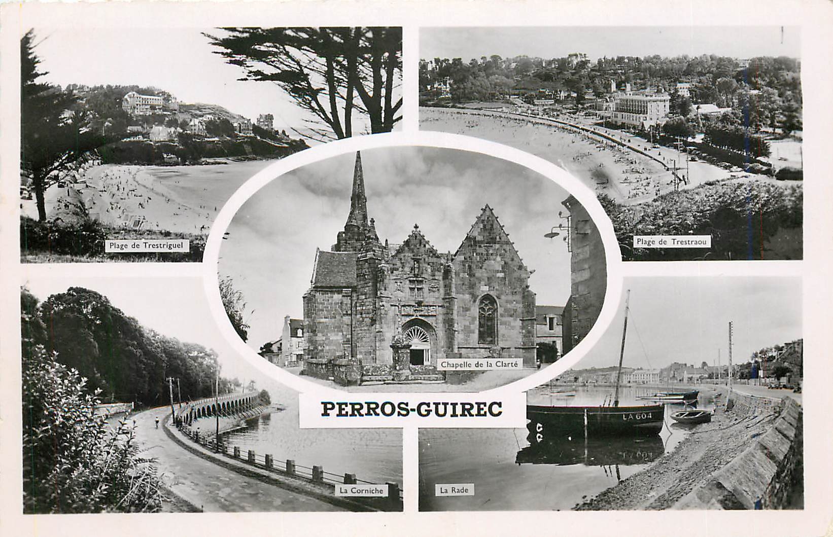 Perros-Guirec — vue panoramique avec chapelle et plages — éditeur CPAPHIL