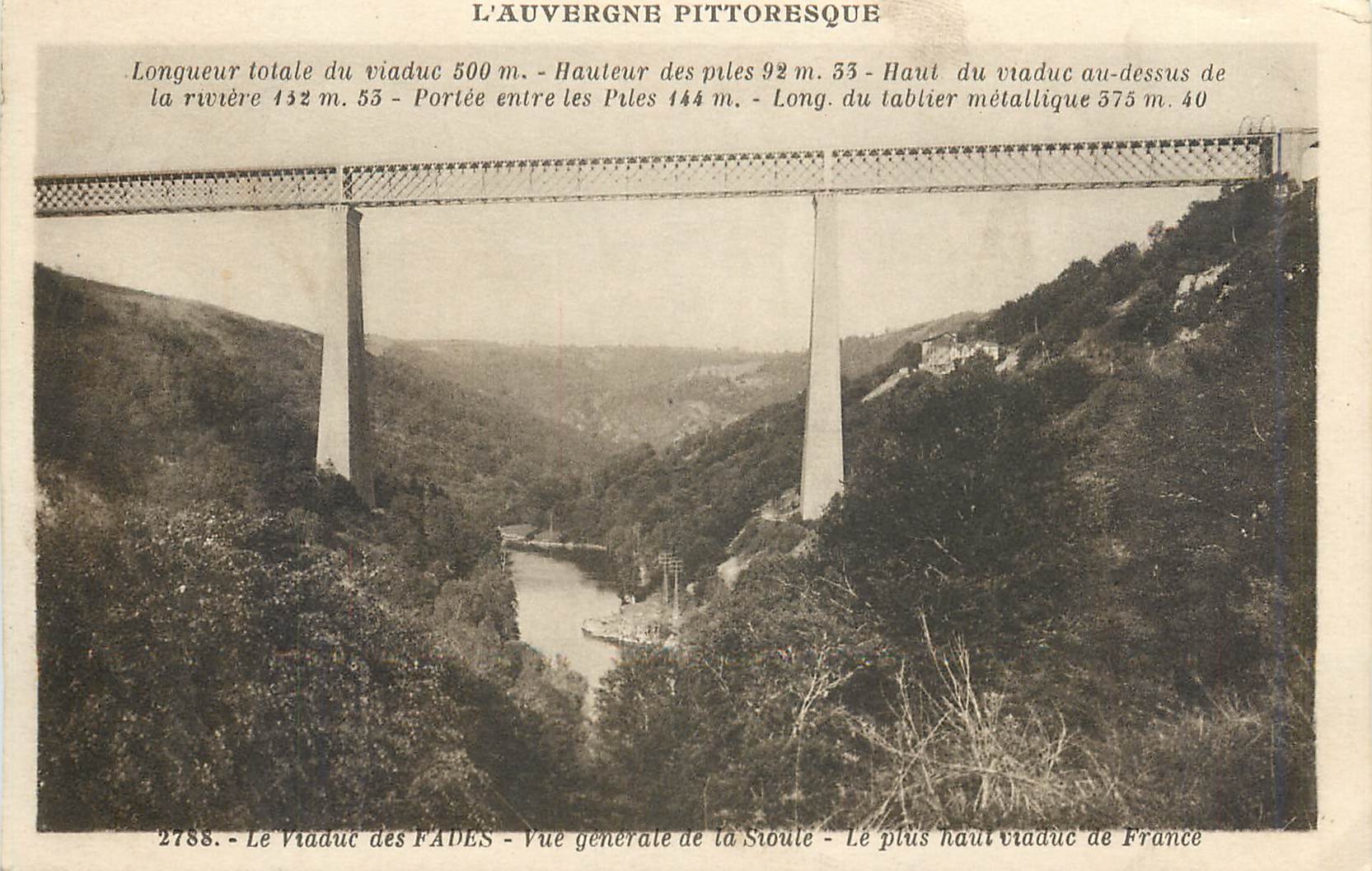 CPA Le Viaduc des Fades Vue generale de la Sioule Le plus haut viaduc de France 