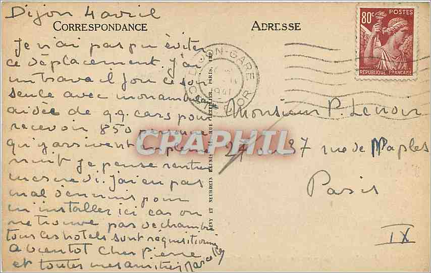 CPA Dijon Gargouilles de l'Eglise Notre Dame  — Rückseite