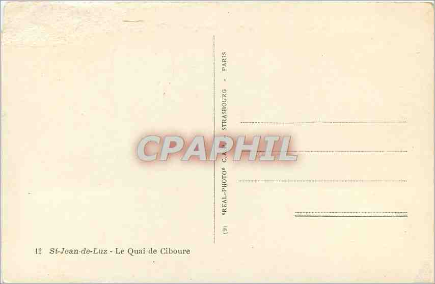 CPM St Jean de Luz Le Quai de Ciboure Bateaux — Rückseite