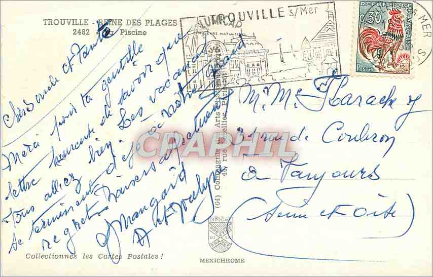 CPM Trouville Ruine des Plages Piscine  — Verso