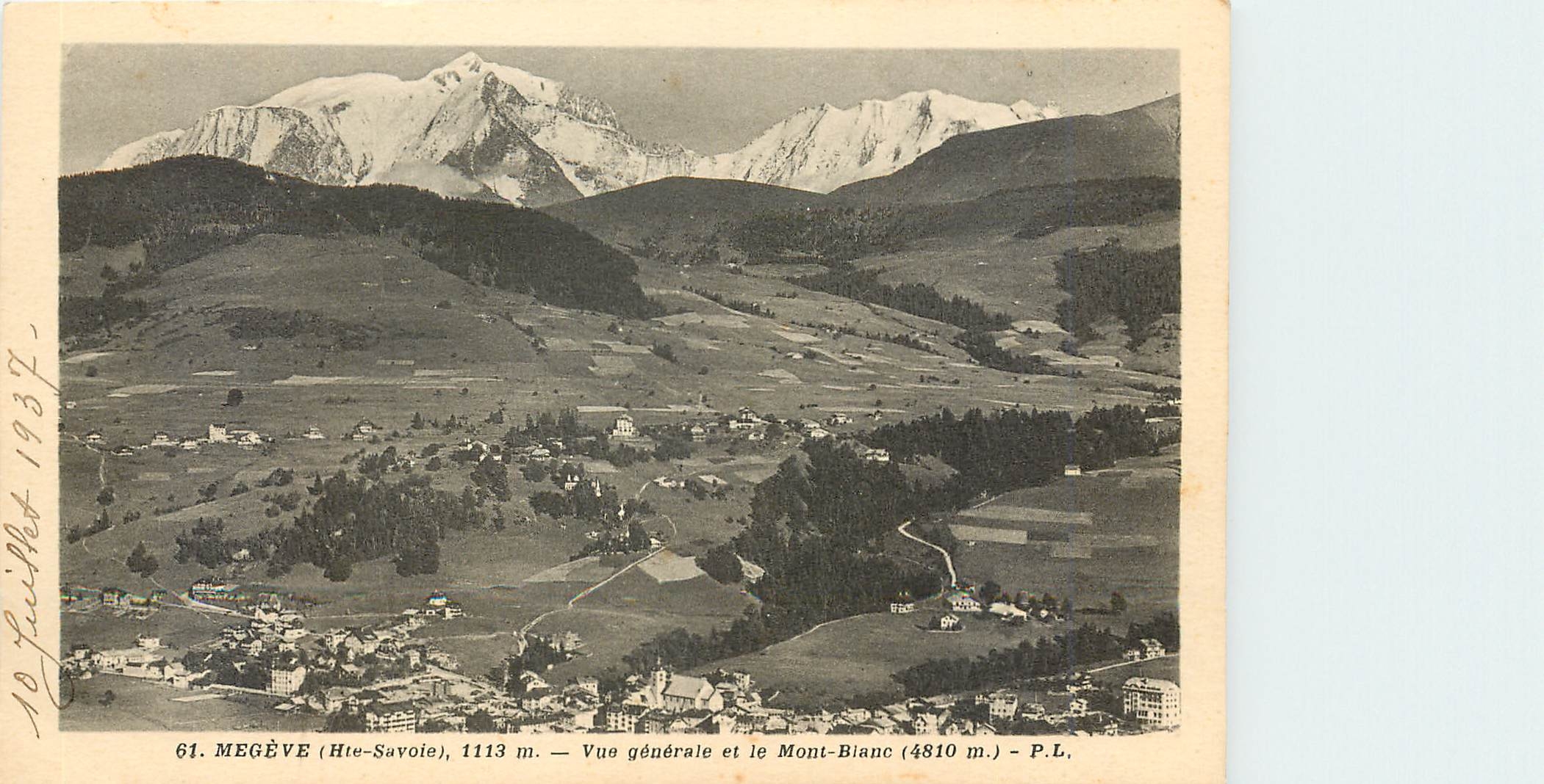 CPA Megeve Hte Savoie Vue generale et le Mont Blanc 