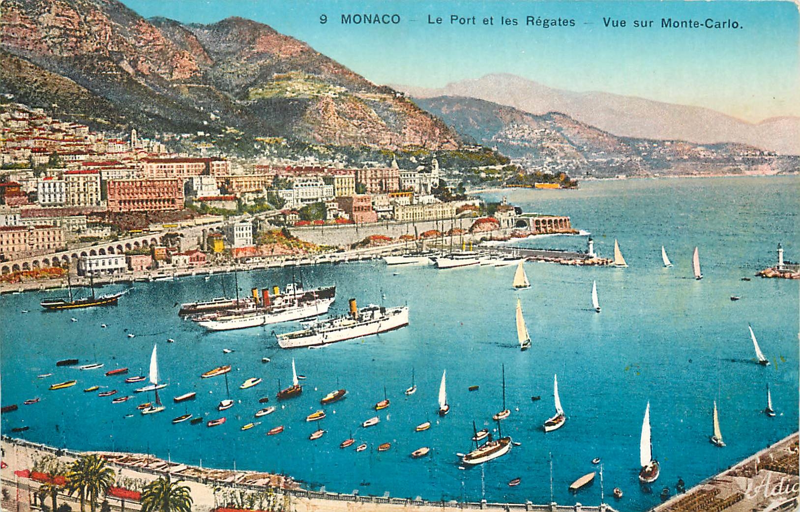 CPA Monaco Le Port et les Regates Vue sur Monte Carlo 