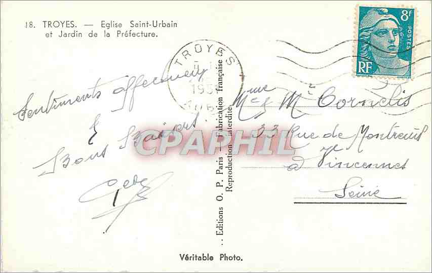 Troyes — Église Saint-Urbain et Jardin de la Préfecture — Éditions O.P. Paris — Reverso