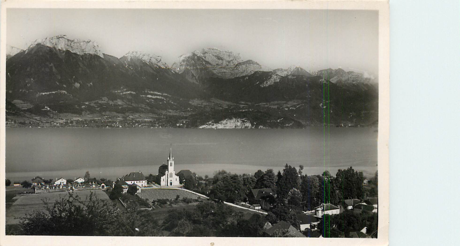 CPM Lac d'Annecy Sevrier Vue generale au fond les Dents de Lanfon et la Tournette 