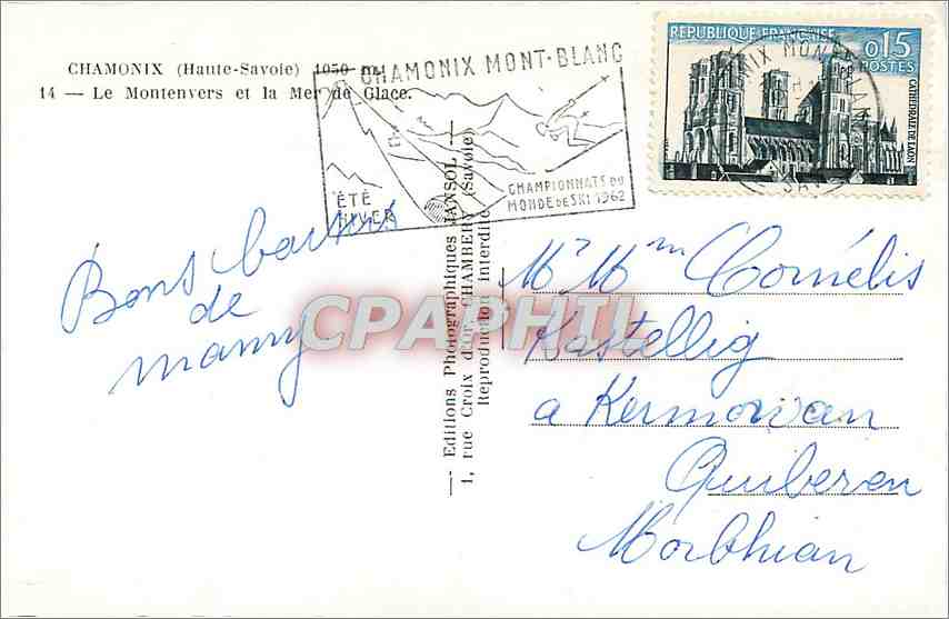 CPM Chamonix Haute Savoie Le Montenvers et la Mer de Glace  — Verso