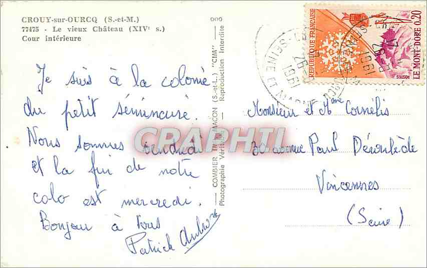 CPM Crouy sur Ourcq S et M Le Vieux Chateau Cour Interieure  — Back