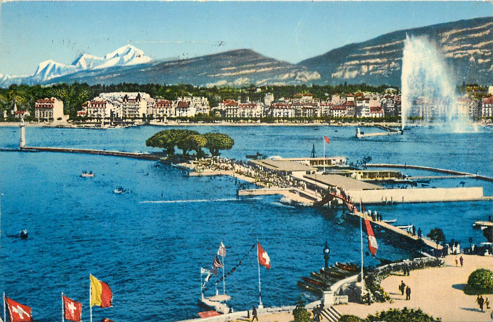 CPM Geneve La Rade et la Jetee des Paquis 
