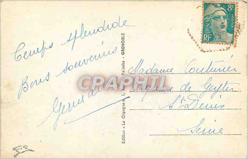 CPM Aix les Bains La Plage  — Verso