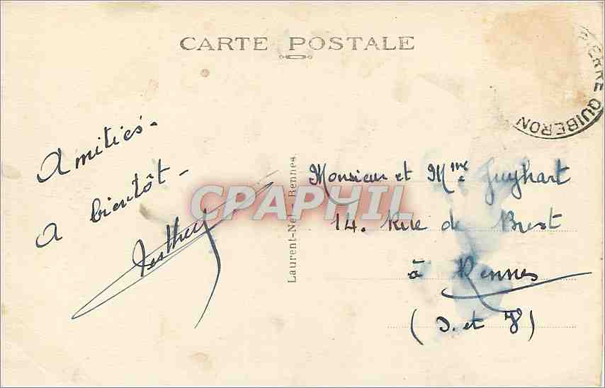 CPA Saint Pierre Quiberon Le Trou du Souffleur  — Rückseite