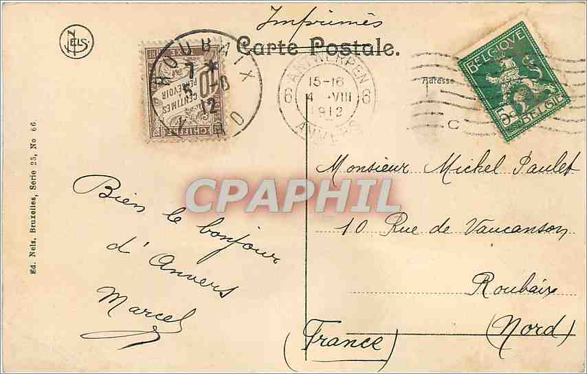 CPA Anvers Le port et le Steen Bateau — Back