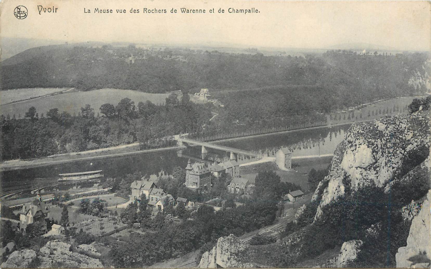 CPA Yvoir La Meuse vue des Rochers de Warenne et de Champalle 