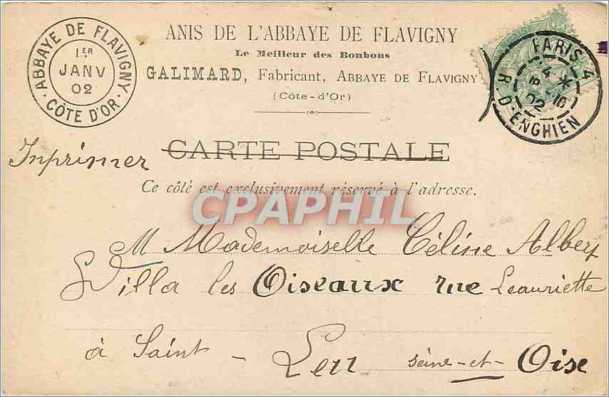 CPA Darcey par Flavigny Place des Terreaux  — Rückseite