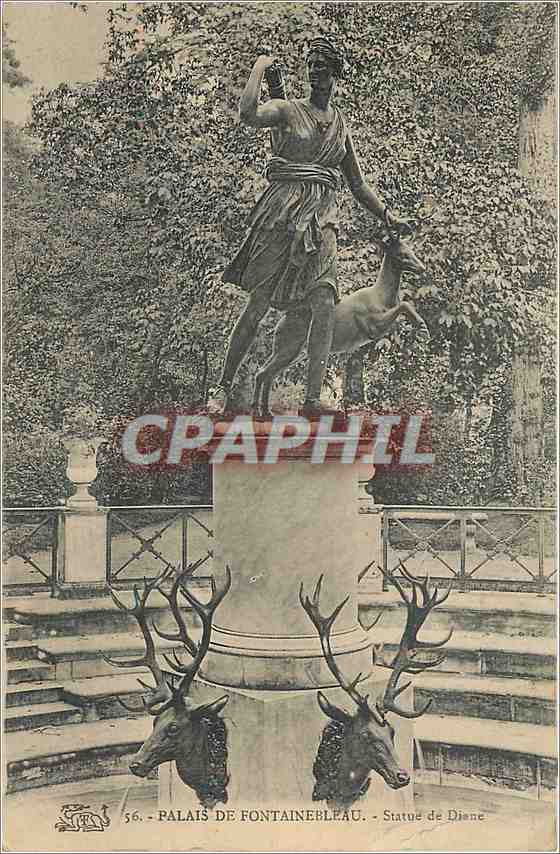Schloss Fontainebleau — Statue der Diana — CPAPHIL n°56