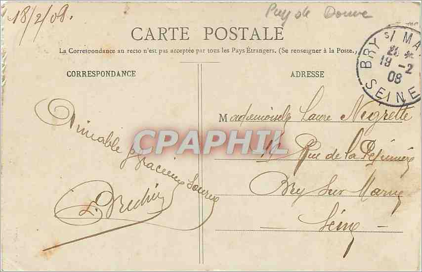 CPA Auvergne Le Mont Dore Vue generale  — Verso