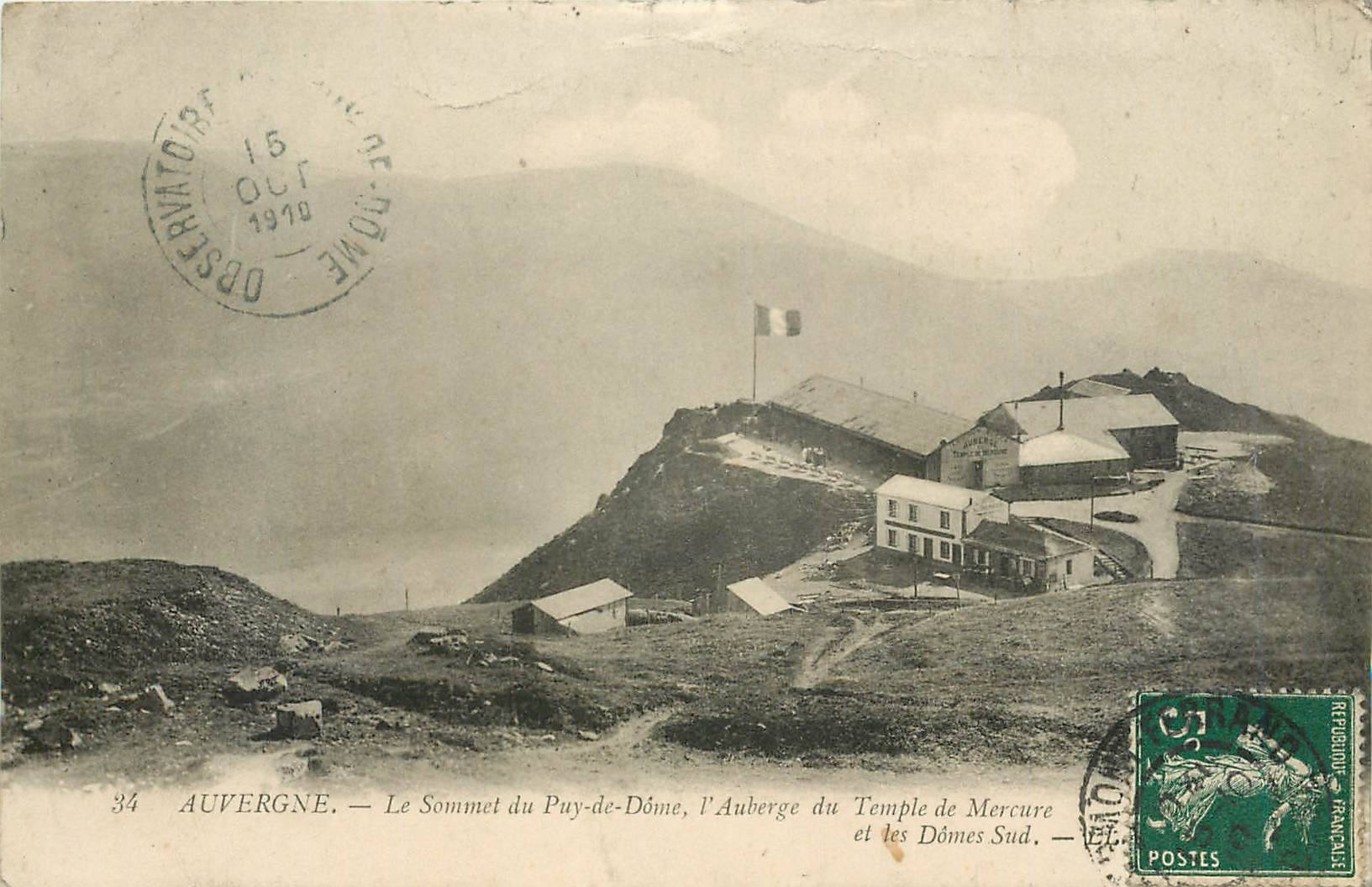 CPA Auvergne Le Sommet du Puy de Dome l'Auberge du Temple de Mercure et les Domes Sud 