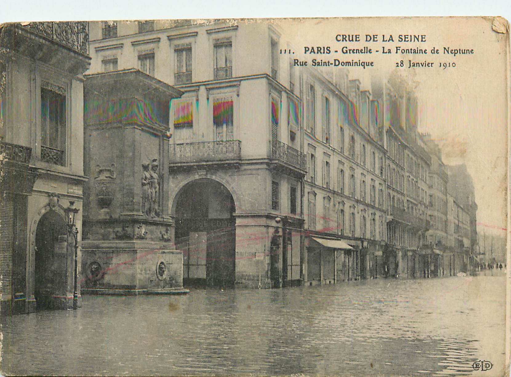 CPA Paris Grenelle La Fontaine de Neptune Rue Saint Dominique 