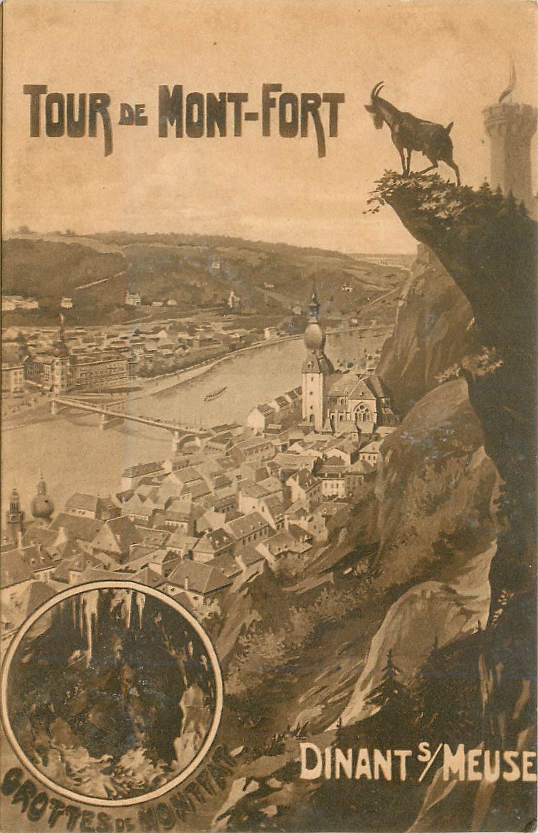 CPA Tour de Mont Fort Dinant Meuse Chevre