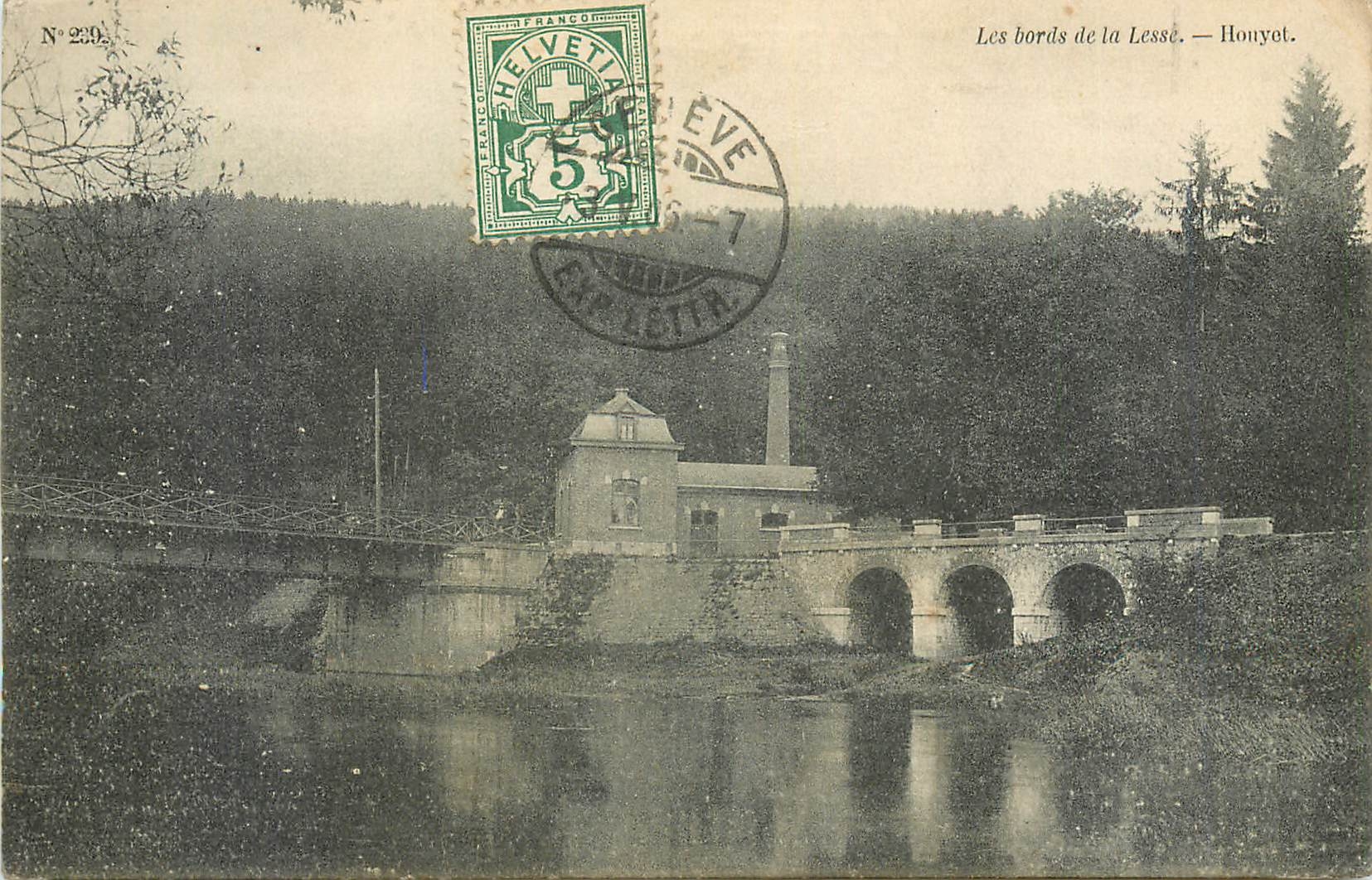 Les bords de la Lessé — Honnyet — Éditeur Helvétia, n° 230 - Recto