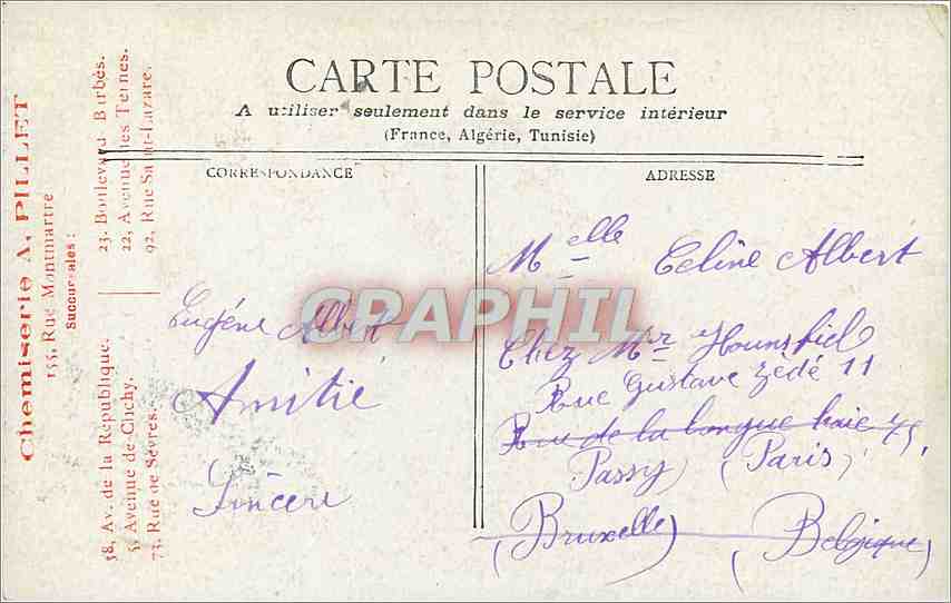 Fontainebleau - Jardin de Diane — Éditeur : Étacheck, Paris — Verso