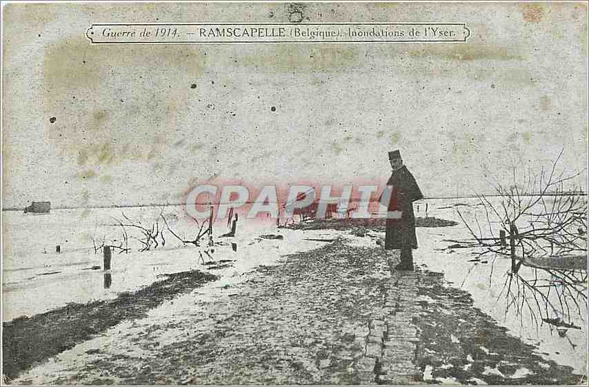 CPA Ramscapelle Belgique Inondations de l'Yser 
