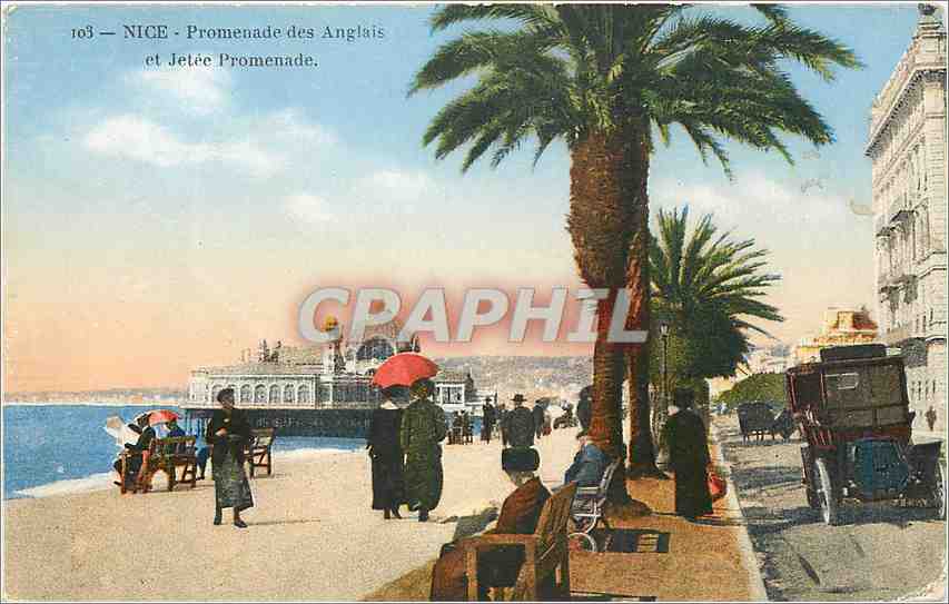 CPA Nice Promenade des Anglais et Jetee Promenade Automobile