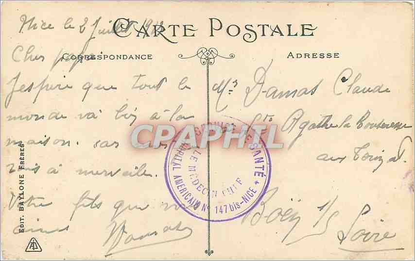 CPA Nice Promenade des Anglais et Jetee Promenade Automobile — Verso