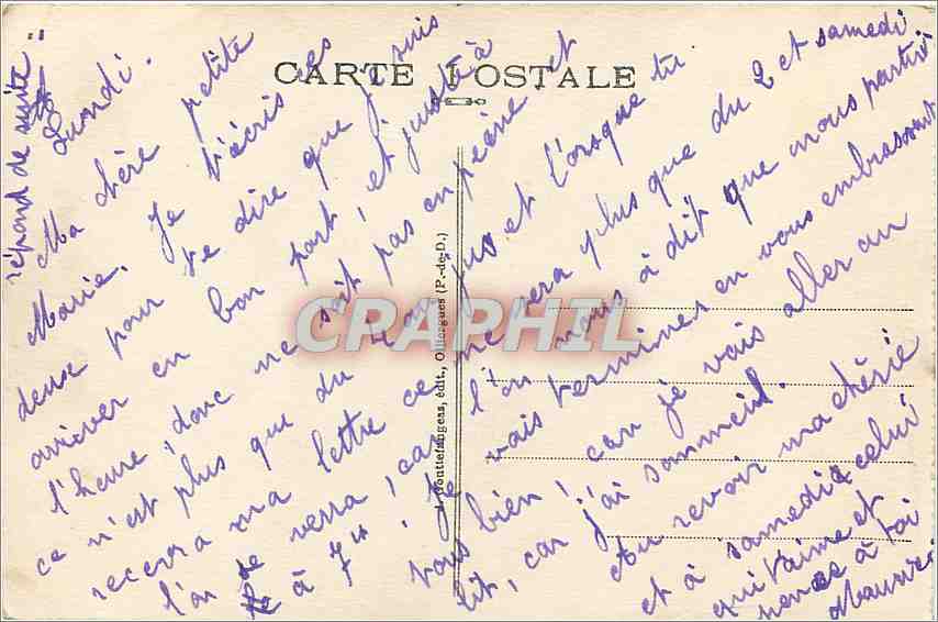 Route automobile du Puy-de-Dôme - Entrée sous bois au Col de Ceyssat — G. D'O 592 — Rückseite
