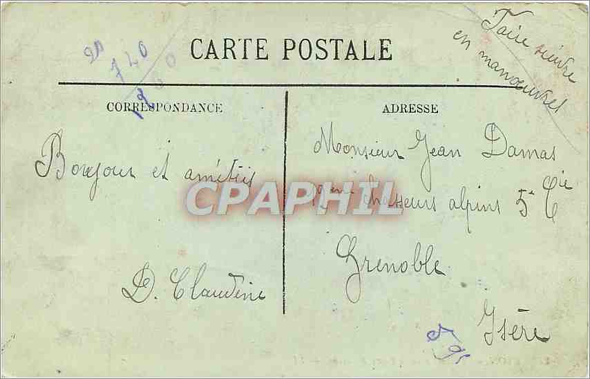 CPA Lyon Ensemble de la Place Bellecour  — Verso