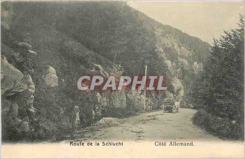 CPA Route de la Schlucht Cote Allemand 