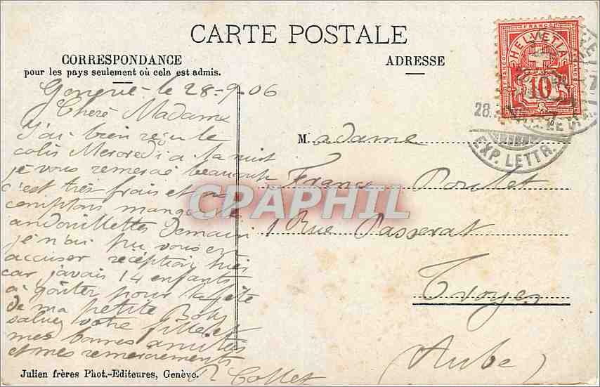 CPA Chillon et la Dent du Midi  — Verso