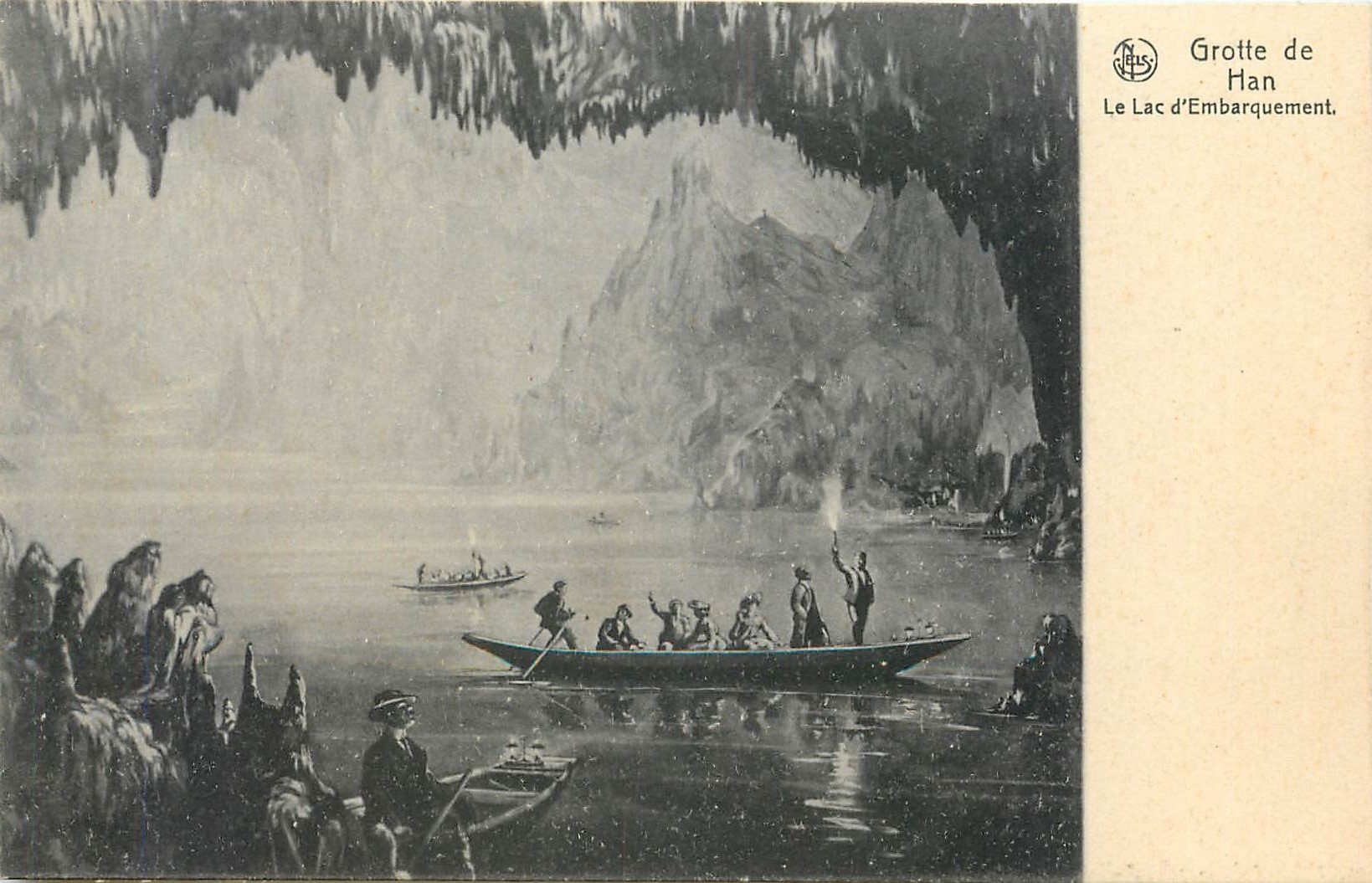 CPA Grotte de Han Le Lac d'Embarquement 