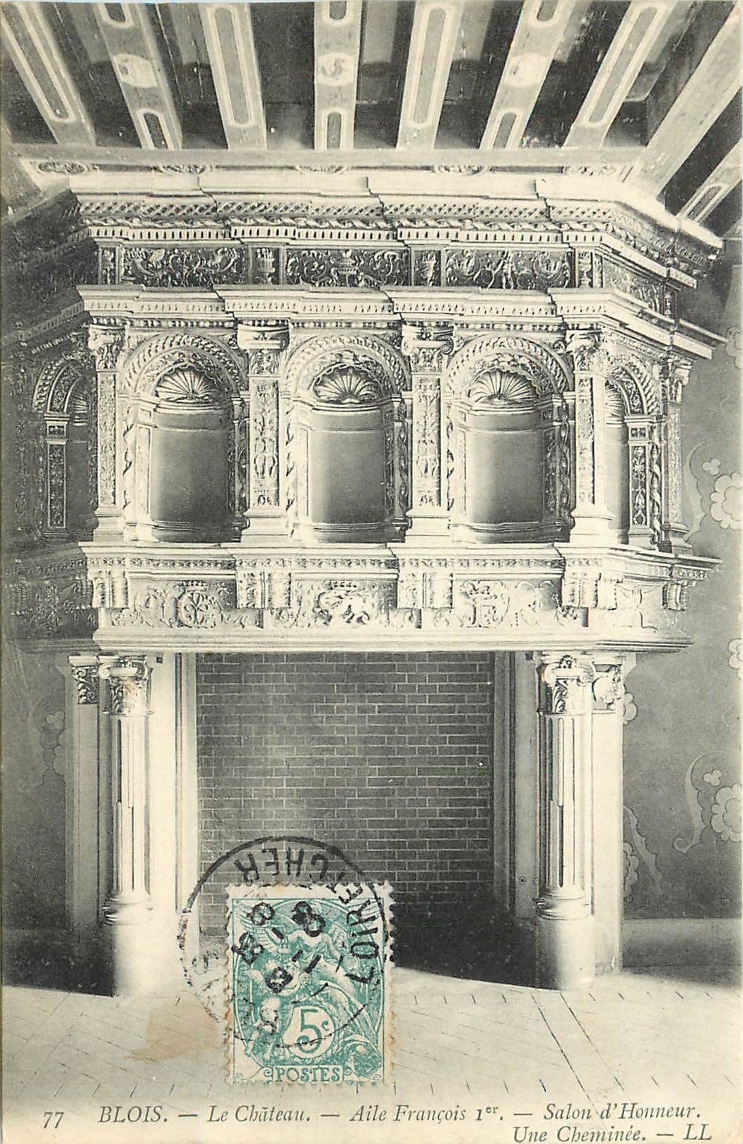 CPA Blois Le Chateau Aile Francois Ier Salon d'Honneur Une Cheminee 