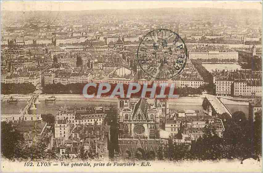CPA Lyon Vue generale prise de Fourviere 