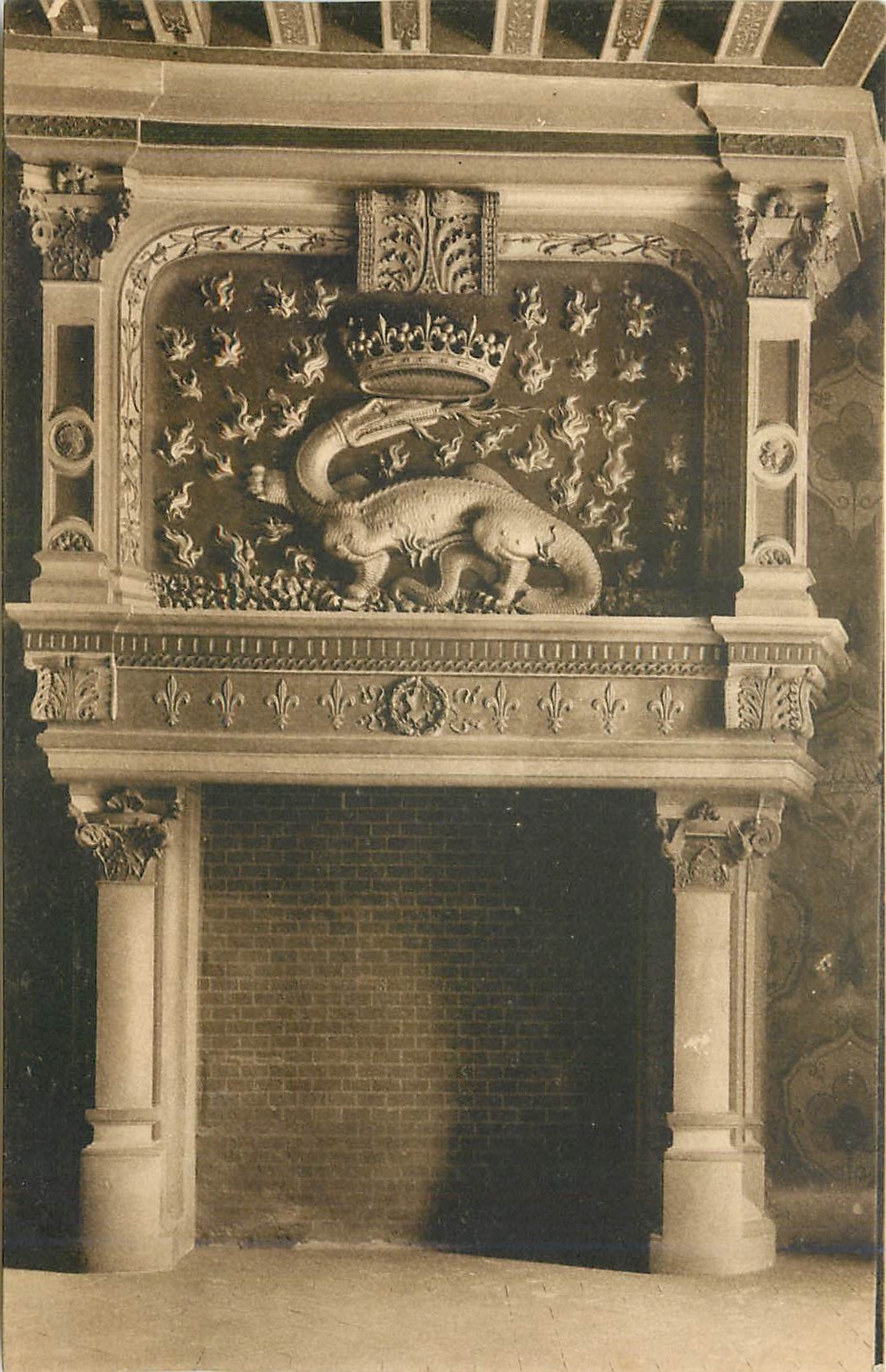 Cheminée de la Salamandre — Château de Aile — Carte Postale de Luxe