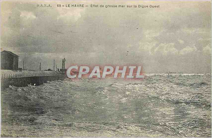 CPA Le Havre Effet de grosse mer sur la Digue Ouest 