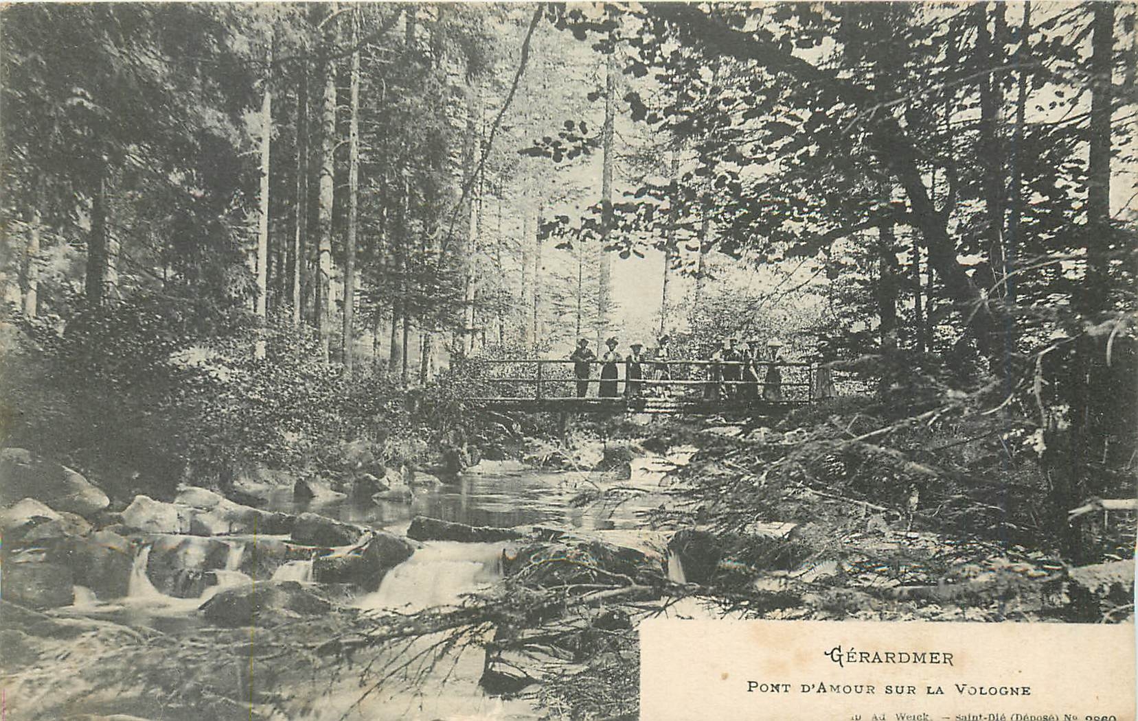 CPA Gerardmer Pont d'Amour sur La Vologne 